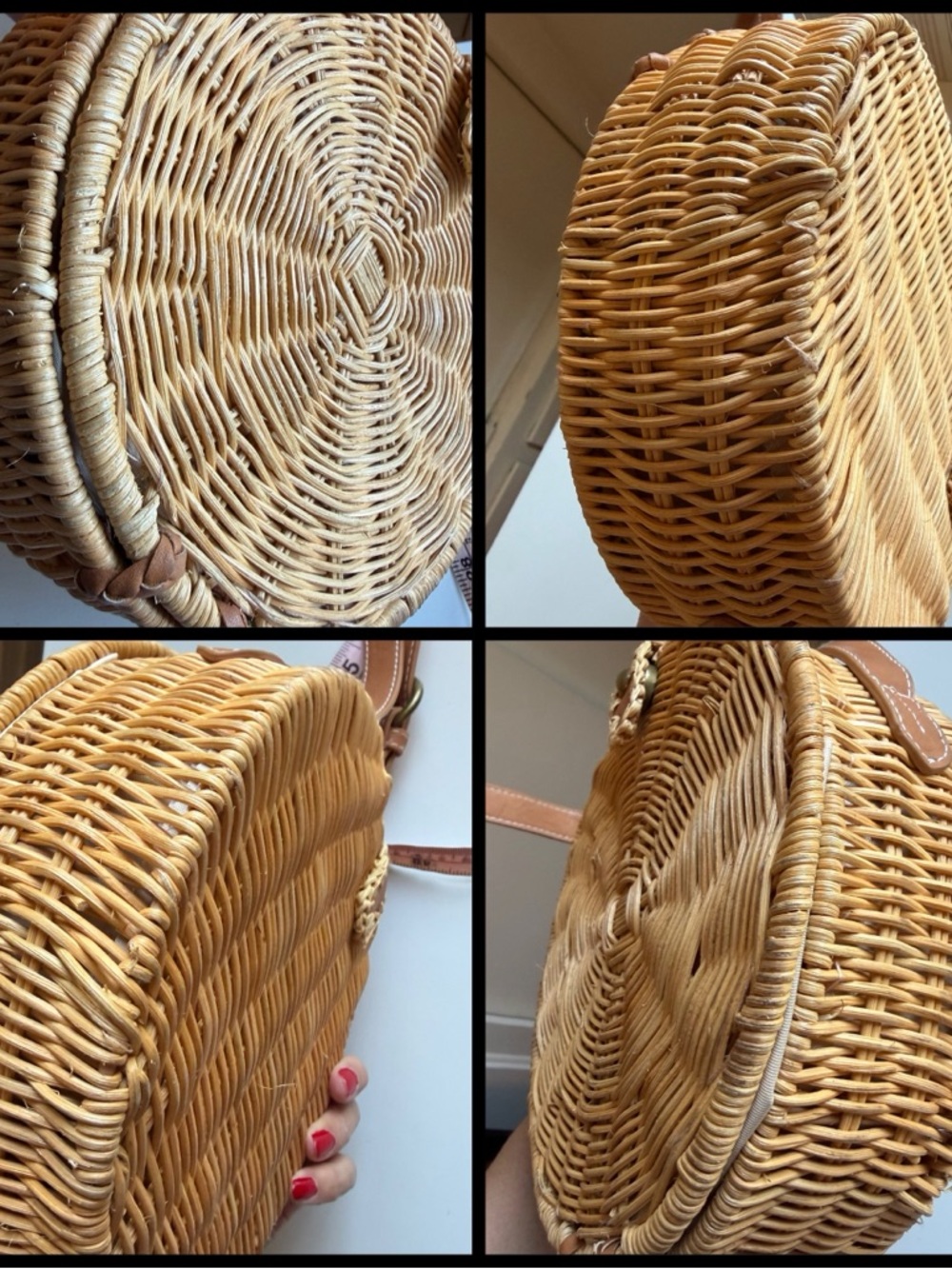 Round Woven Crossbody Bag in Natural/Tan GUC - Picture 4 of 14